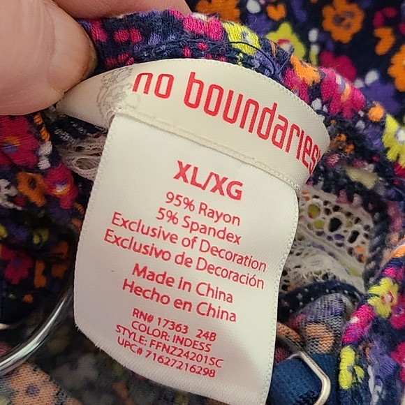 Floral and blue adjustable tank top - Picture 3 of 3